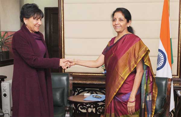 The MoS for Commerce & Industry (IC), Nirmala Sitharaman meeting the US Secretary of Commerce, Penny Pritzker 1 The Minister of State for Commerce & Industry (Independent Charge), Nirmala Sitharaman meeting the US Secretary of Commerce, Penny Pritzker, in New Delhi on January 27, 2015.