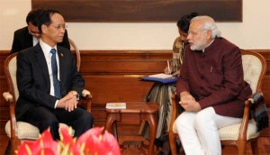 India, Myanmar to work together against insurgents 6 Vice President of Myanmar, Dr. Sai Mauk Kham calling on the Prime Ministeri Narendra Modi
