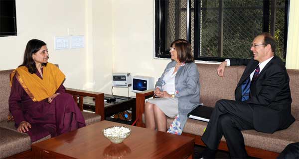 A delegation led by the Lord Speaker, UK, Baroness D'Souza meeting the Union Minister for Women and Child Development, Maneka Sanjay Gandhi 1 A delegation led by the Lord Speaker, UK, Baroness D'Souza meeting the Union Minister for Women and Child Development, Maneka Sanjay Gandhi, in New Delhi on February 16, 2015.