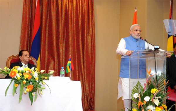 The PM, Narendra Modi statement to media after delegation level talks with the Prime Minister of Mauritius, Sir Anerood Jugnauth 1 The Prime Minister, Narendra Modi statement to media after delegation level talks with the Prime Minister of Mauritius, Sir Anerood Jugnauth, in Mauritius on March 11, 2015.