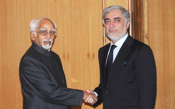 The CEO of the Islamic Republic of Afghanistan, Dr. Abdullah Abdullah calling on the Vice President, Mohd. Hamid Ansari, 1 The CEO of the Islamic Republic of Afghanistan, Dr. Abdullah Abdullah calling on the Vice President, Mohd. Hamid Ansari, in New Delhi on March 13, 2015.