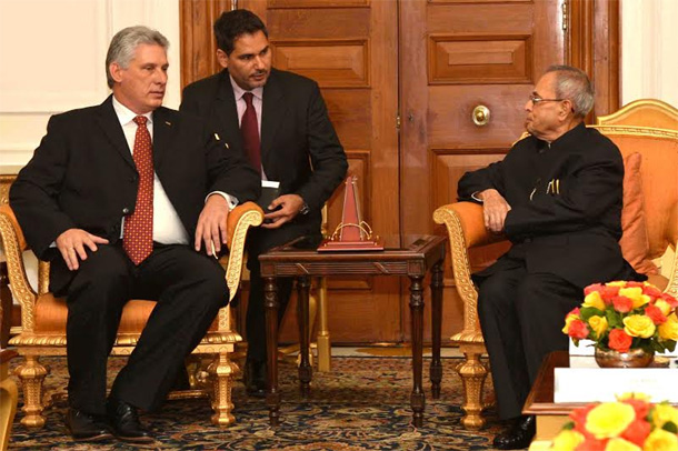 Miguel Diaz-Canel Bermudez, First Vice President of Cuba call on the President Pranab Mukherjee 1 Miguel Diaz-Canel Bermudez, First Vice President of Cuba call on the President Pranab Mukherjee