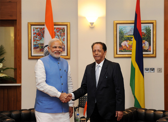 India, Mauritius cement ties, Modi stresses Indian Ocean region's importance 1 Prime Minister Narendra Modi and the Prime Minister of Mauritius Sir Anerood Jugnauth