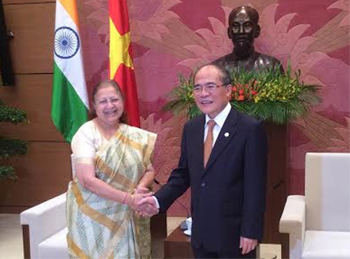 2 Members of Lok Sabha Speaker-led indian parliamentary delegation elected to crucial committees of IPU 1 Lok Sabha Speaker Sumitra Mahajan with Chairman of the National Assembly of Vietnam Mr. Nguyen Sinh Hung at the National Assembly Building in Hanoi, Vietnam