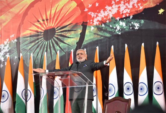 Gandhian philosophy can help fight terrorism : PM Modi 1 Prime Minister Narendra Modi addressing at the Indian Community Reception, in Shanghai, China