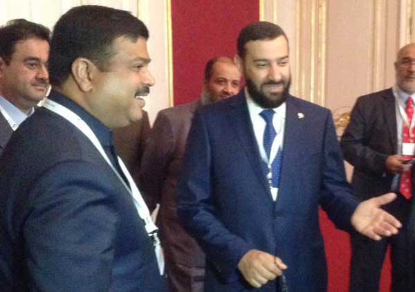 The MoS for Petroleum and Natural Gas (IC), Dharmendra Pradhan meeting the Oil Minister of Kuwait, Dr. Ali Saleh Al-Omair, 7 The Minister of State for Petroleum and Natural Gas (Independent Charge), Dharmendra Pradhan meeting the Oil Minister of Kuwait, Dr. Ali Saleh Al-Omair, on the sidelines of OPEC Seminar, in Vienna on June 03, 2015.