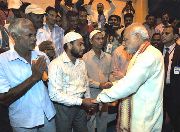 'Modi should listen carefully to successful Indians in UAE' 1 The Prime Minister, Narendra Modi interacting with the Indian workers at the ICAD residential city, in Abu Dhabi, UAE on August 16, 2015.