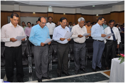 VIGILANCE AWARENESS WEEK OBSERVED AT OIL 2 Senior officials of OIL during administering the Vigilance Pledge