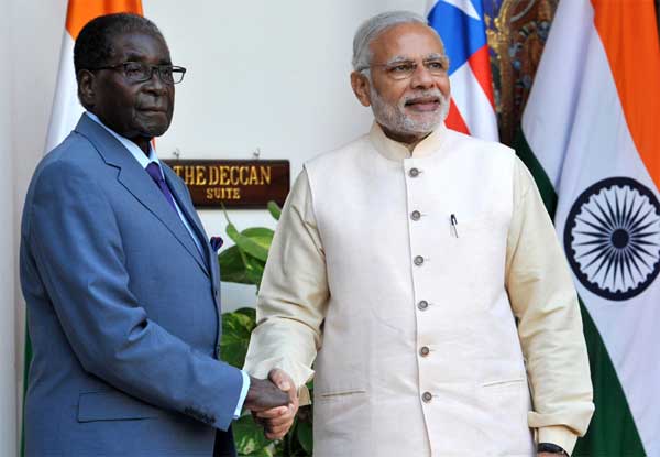 Prime Minister, Narendra Modi meeting the President of the Republic of Zimbabwe, Robert Gabriel Mugabe 1 The Prime Minister, Narendra Modi meeting the President of the Republic of Zimbabwe, Robert Gabriel Mugabe, during the 3rd India Africa Forum Summit, in New Delhi on October 28, 2015.