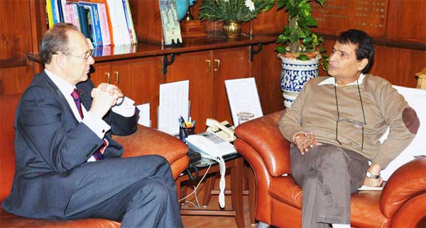 British High Commissioner to India, Sir James Bevan meeting the Union Minister for Railways, Suresh Prabhakar Prabhu 1 The British High Commissioner to India, Sir James Bevan meeting the Union Minister for Railways, Suresh Prabhakar Prabhu, in New Delhi November 05, 2015.