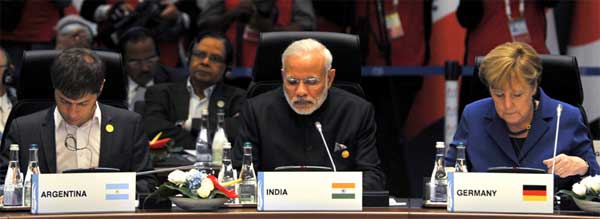 Prime Minister, Narendra Modi at the G20 Summit working session, in Turkey on November 15, 2015. 1 Prime Minister, Narendra Modi at the G20 Summit working session, in Turkey on November 15, 2015.