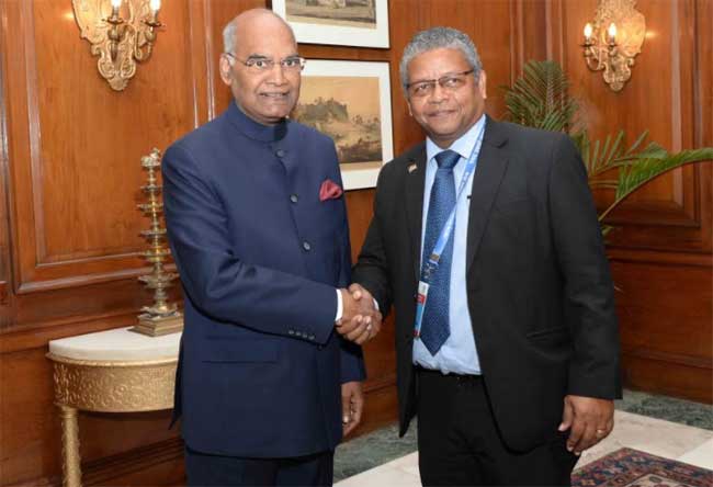 LEADER OF OPPOSITION IN THE NATIONAL ASSEMBLY OF SEYCHELLES CALLS ON THE PRESIDENT 1 09kovind with min sychellus