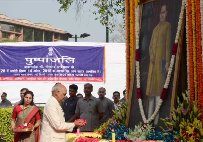 Kovind, Modi greet nation on Ambedkar Jayanti, harvest festivals 1 14pres floral tribute