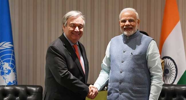 Guterres thanks Modi for raising India's contribution to climate change pact 1 01guterres modi