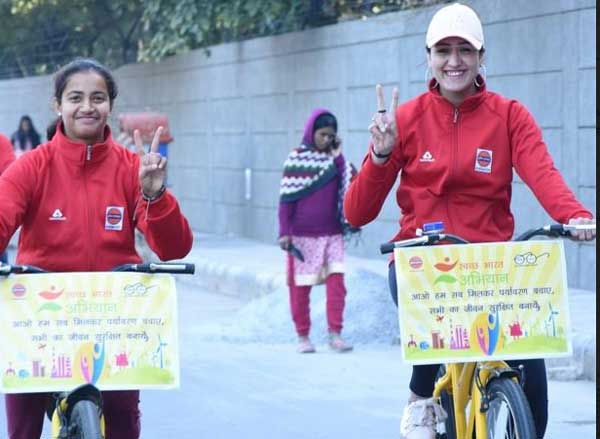 Manika Batra leads IndianOil’s Cycle Rally for a Greener and Cleaner India 1 25iocl rally