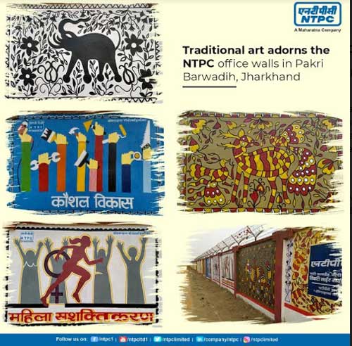 NTPC promotes traditional forms of art; walls of Pakri-Barwadih office embellished with paintings 1 19ntpc tradition