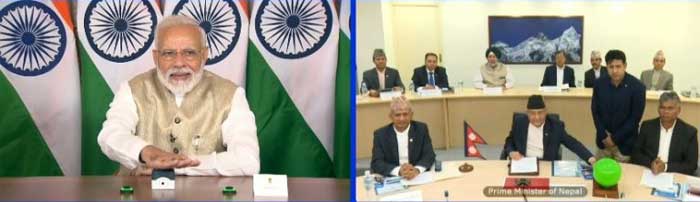 Modi, Oli jointly inaugurate petroleum products pipeline 7 11india nepal inaug