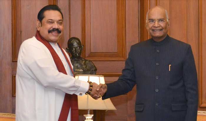 PRIME MINISTER OF SRI LANKA CALLS ON THE PRESIDENT OF INDIA 1 09kovind with pm sl