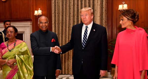 PRESIDENT HOSTS PRESIDENT OF USA; SAYS INDIA VIEWS THE U.S. AS A LONG-TERM FRIEND AND A NATURAL PARTNER 1 26kovind trump