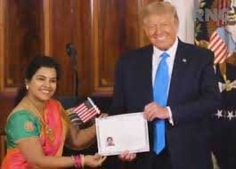 Trump welcomes Indian as new US citizen at WH rite 1 26us citizen