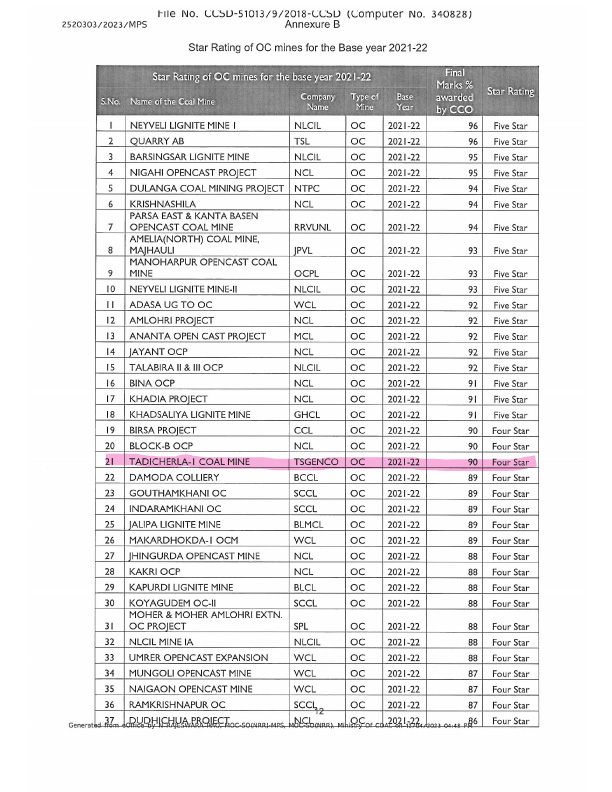 NLC gets 5 star ranking from Ministry of Coal 6 nlc 1
