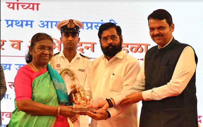 PRESIDENT OF INDIA ATTENDS CIVIC RECEPTION AT MUMBAI 13 06murmu inaug1