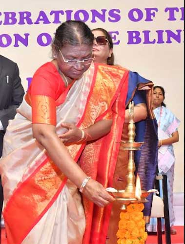PRESIDENT OF INDIA GRACES THE GOLDEN JUBILEE CELEBRATION OF NATIONAL FEDERATION OF THE BLIND 5 03murmu inaug