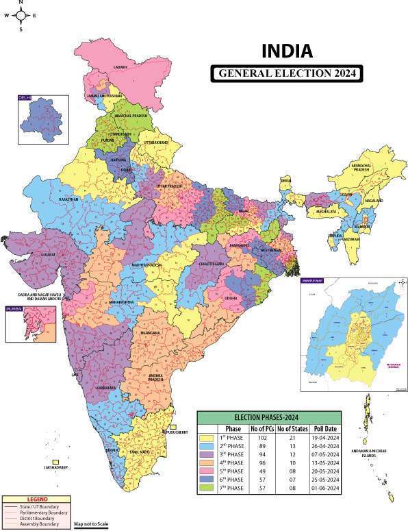 18th Lok Sabha polls to be held in seven phases from April 19 to June 1, counting on June 4 6 statewisepolls2024