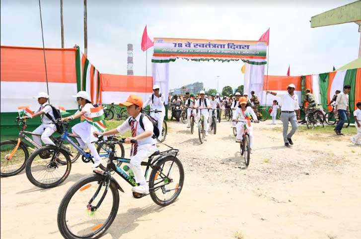 NTPC Bongaigaon and CISF Pedal for Patriotism in a Vibrant Independence Day Cycle Rally 5 ntpc cisf celebrate