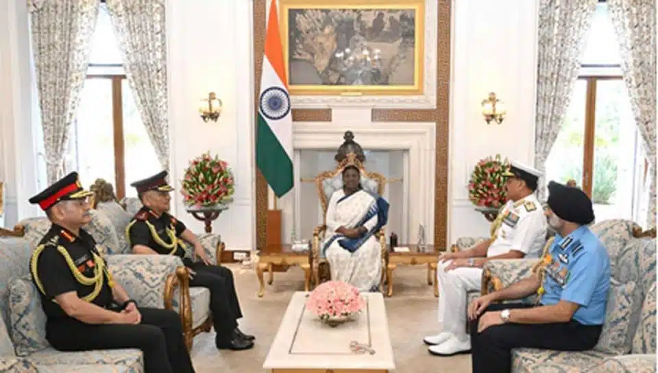 Military chiefs, CDS brief President Murmu on ‘Operation Sindoor’