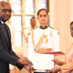The President of India, Droupadi Murmu accepted credentials by the High Commissioner of the Gabonese Republic, Guy Rodrigue Dikayi 8 The President of India, Droupadi Murmu accepted credentials by the High Commissioner of the Gabonese Republic, Guy Rodrigue Dikayi