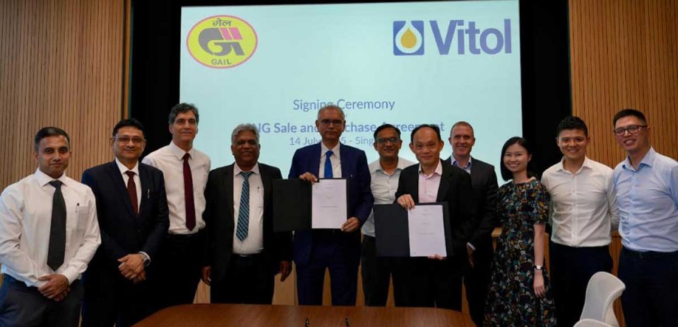 GAIL signs LNG SPA with Vitol Asia Pte. Ltd. for supply of 1 MMTPA LNG