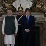 Argentina's President Milei welcomes PM Modi at the historic Casa Rosada 13 Argentina's President Milei extends a cordial greeting to PM Modi at the historic Casa Rosada
