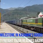 First Goods freight train reaches Kashmir Anantnag