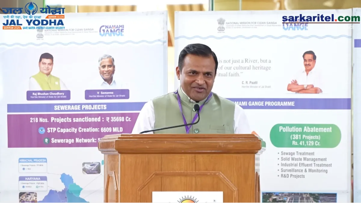 feature news 952 Dr Nitin Waghmode, IRS speaking at Jal Yodha Samman 2025