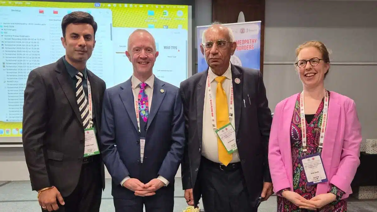 Dr. Sanket Gupta, Homoeopathy Expert Presents Promising Insights on Genetic Disorders at World Homoeopathy Day Conference in London 6 london health day2