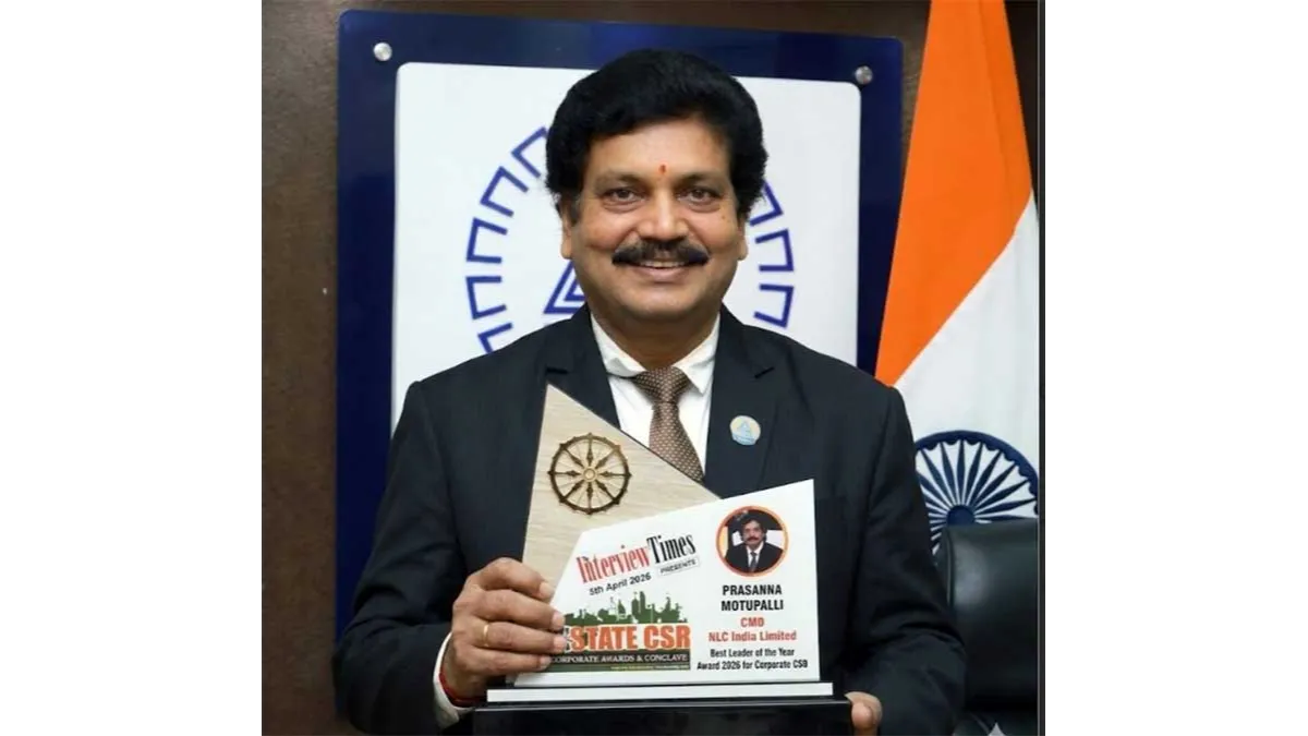 NLC India Limited CMD Bags CSR Leadership Award at State CSR Conclave 2026 5 nlc award