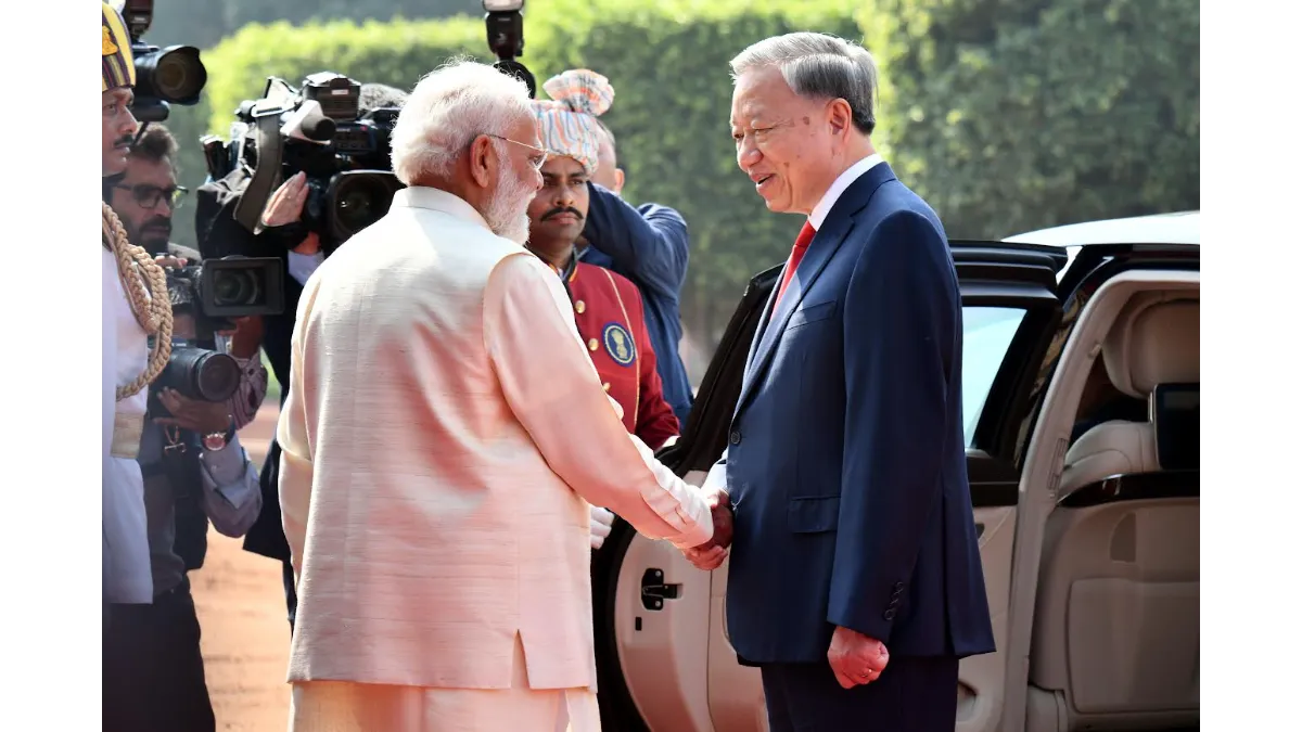 India Welcomes Vietnam’s President To Lam with Ceremonial Honours in Delhi 5 modi with pres vietnam