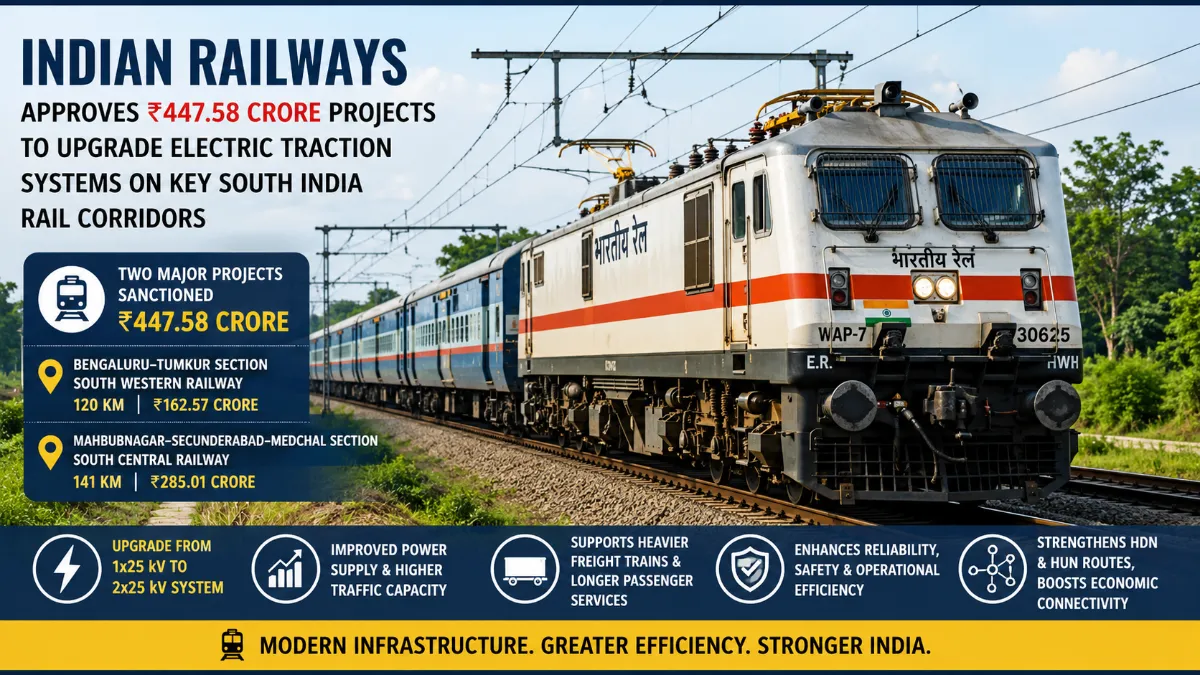 feature news 322 Indian Railways electric traction upgrade project on South India railway corridor