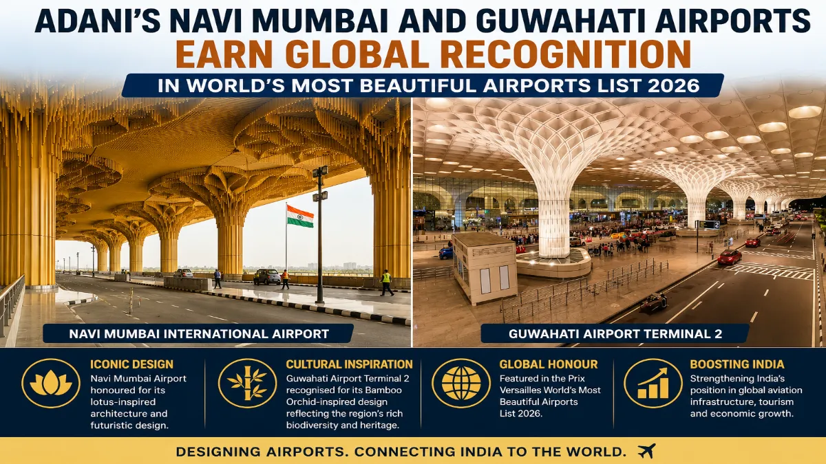 feature news 253 Navi Mumbai International Airport and Guwahati Airport recognised in Prix Versailles World's Most Beautiful Airports List 2026