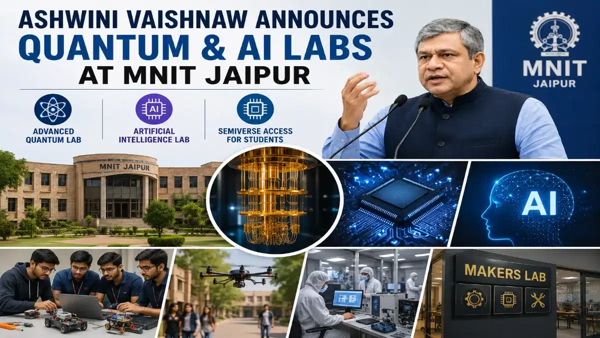 feature news 292 Ashwini Vaishnaw announcing Quantum Computing and AI Labs at MNIT Jaipur