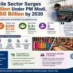 India’s Textile Sector Surges to $190 Billion Under PM Modi , Targets $350 Billion by 2030 : Giriraj Singh 10 India textile industry growth under Prime Minister Narendra Modi reaches 190 billion dollars in 2025-26