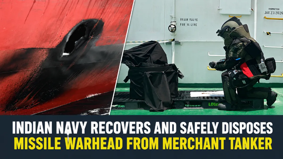 feature news 269 Indian Navy EOD team recovering unexploded missile warhead from MT Olympic Life tanker near Kochi
