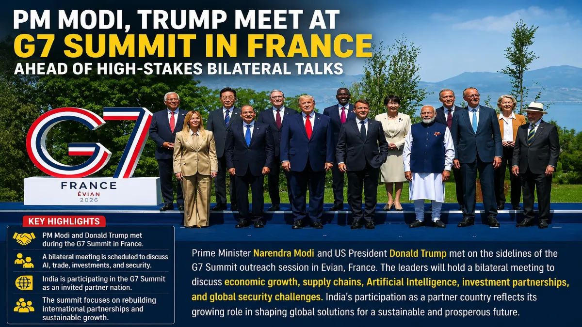 feature news 249 PM Narendra Modi and Donald Trump meeting at G7 Summit in France