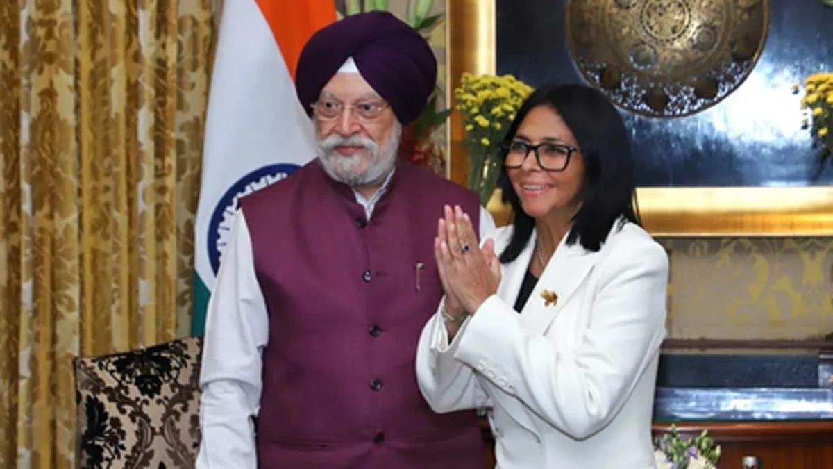 feature news 357 Hardeep Singh Puri meeting Venezuela Acting President Delcy Rodriguez in New Delhi