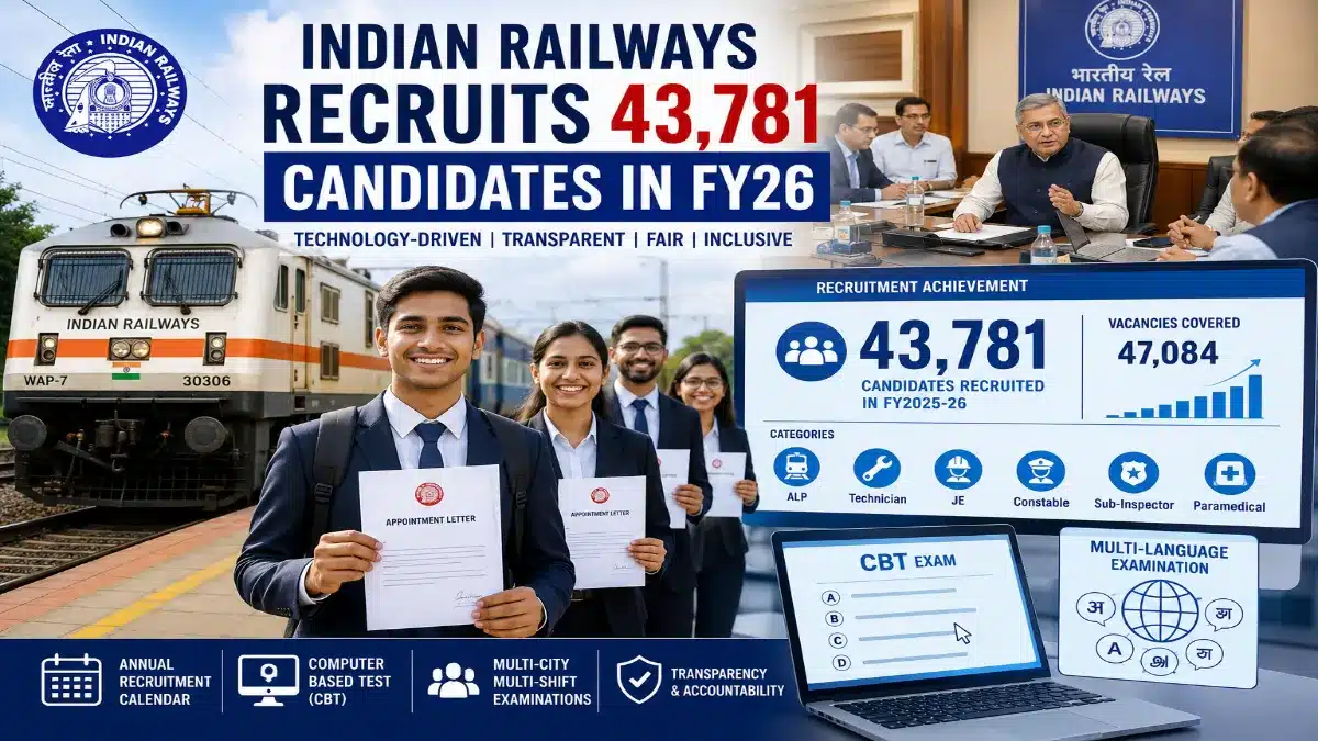 feature news 275 Railway Minister Ashwini Vaishnaw reviews Indian Railways recruitment process after 43,781 candidates are appointed in FY2025-26