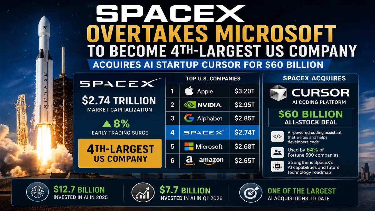 feature news 247 SpaceX surpasses Microsoft in market capitalization after acquiring AI startup Cursor