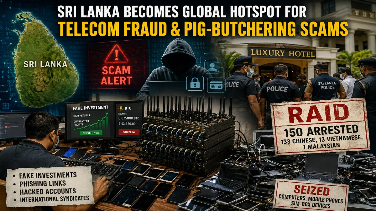 feature news 251 Sri Lanka cybercrime raid targeting telecom fraud and pig-butchering scam operations