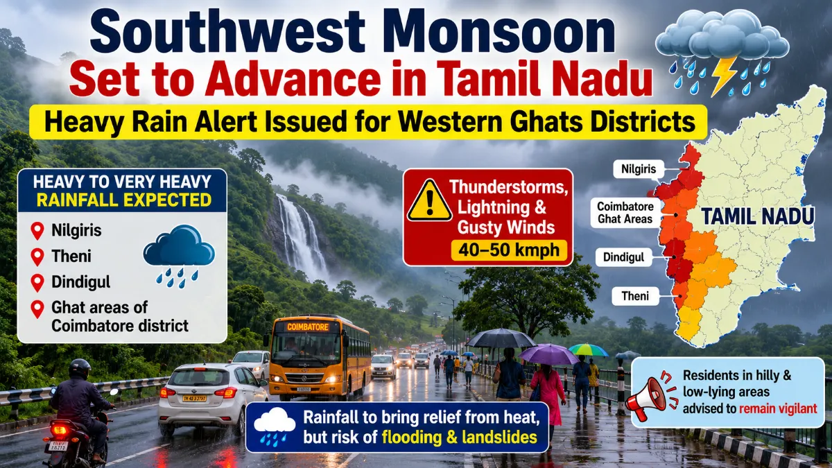 feature news 341 Southwest monsoon clouds bring heavy rainfall over Western Ghats districts in Tamil Nadu
